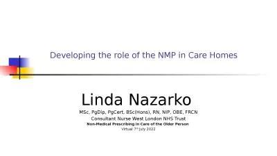 Developing the role of the NMP in Care Homes