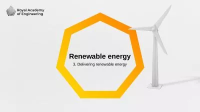 Renewable energy 3. Delivering renewable energy