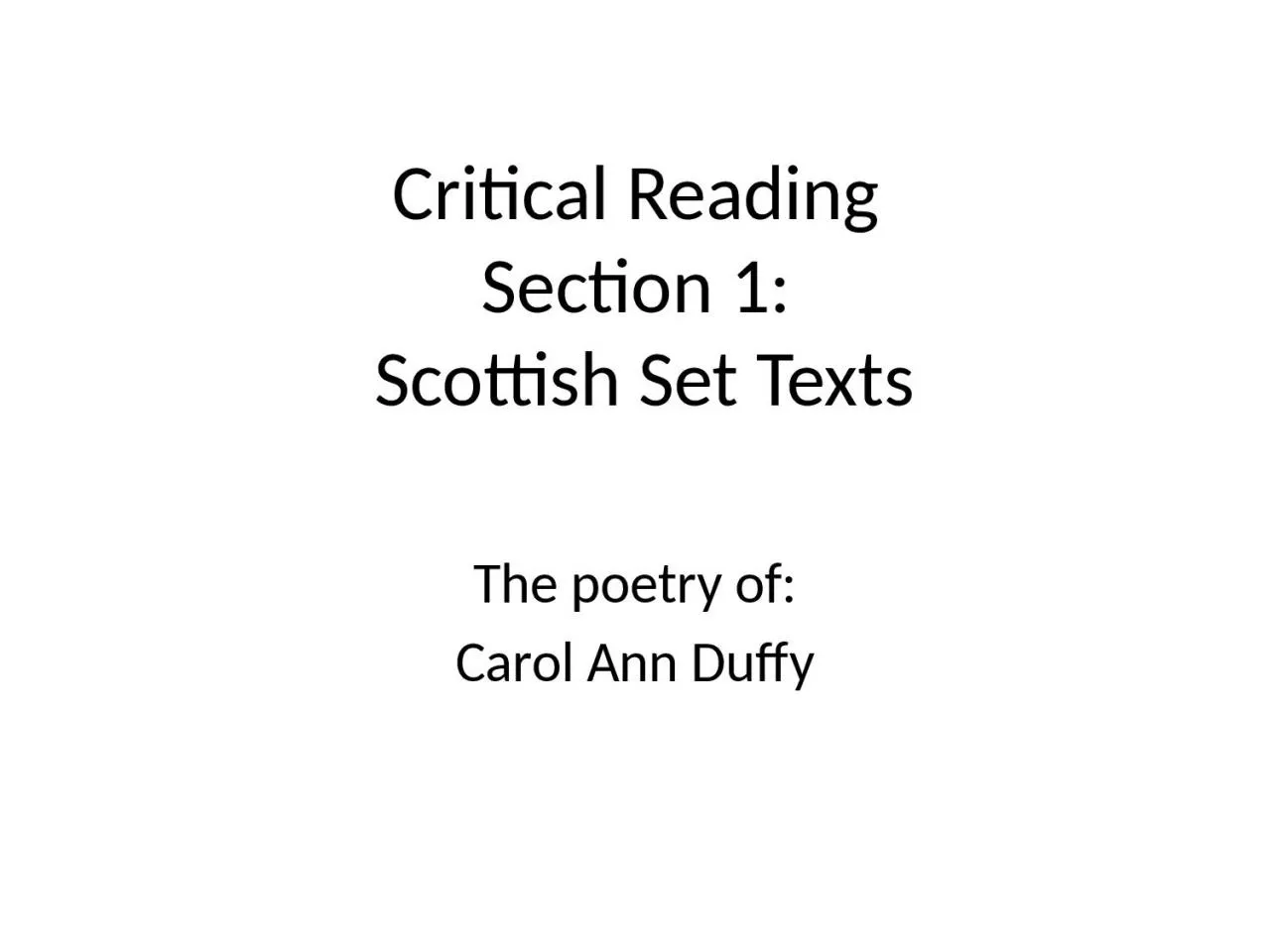 PPT-Critical Reading Section 1: