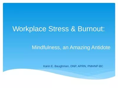 Workplace Stress & Burnout: