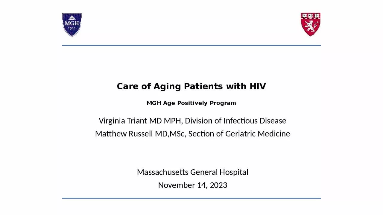 Care of Aging Patients with HIV