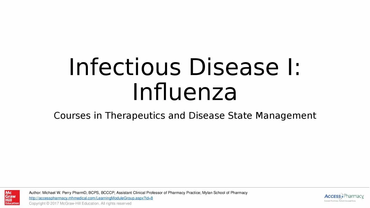 Infectious Disease I: Influenza