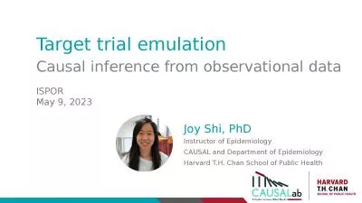 Target trial emulation Causal inference from observational data