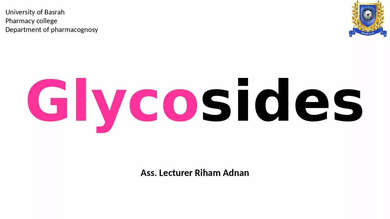 PPT-Glyco sides Ass. Lecturer Riham Adnan