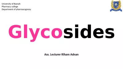 Glyco sides Ass. Lecturer Riham Adnan