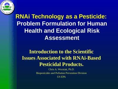 RNAi Technology as a Pesticide: