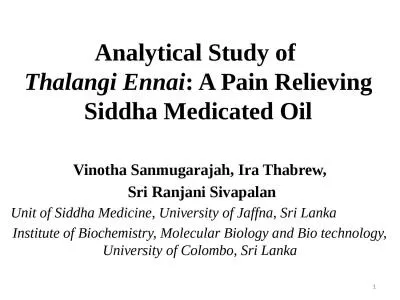 Analytical  Study of  Thalangi