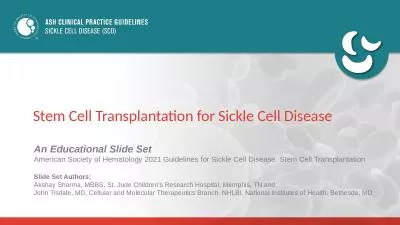 Stem Cell Transplantation for Sickle Cell Disease