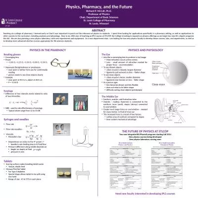 Physics, Pharmacy, and the Future