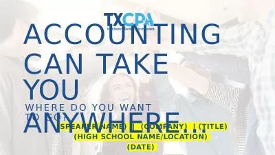 ACCOUNTING CAN TAKE (SPEAKER NAME)  |  (COMPANY)  | (TITLE)
