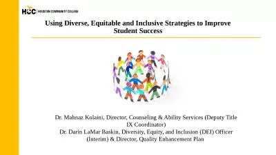 Using Diverse, Equitable and Inclusive Strategies to Improve Student Success