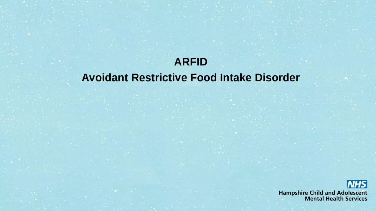 PPT-ARFID Avoidant Restrictive Food Intake Disorder