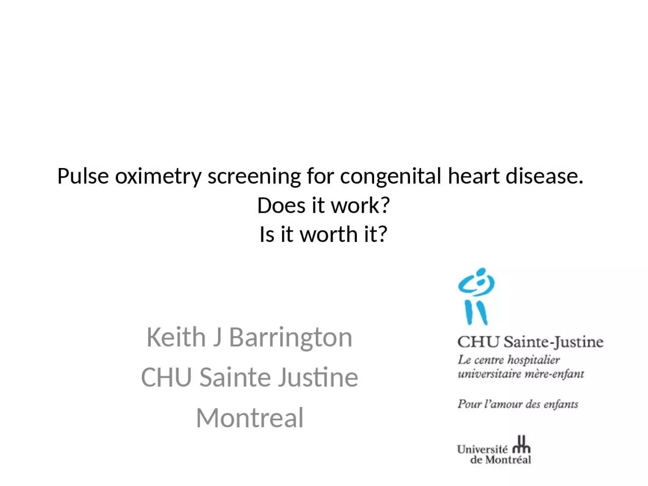 PPT-Pulse oximetry screening for congenital heart disease.