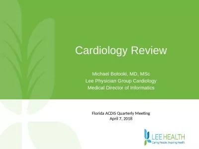 Cardiology   Review Michael Bolooki, MD, MSc