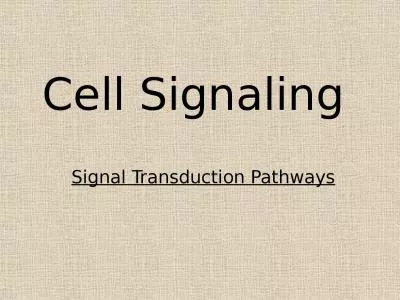 Cell Signaling Signal Transduction Pathways