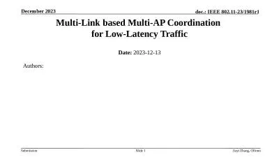 Multi-Link based Multi-AP Coordination