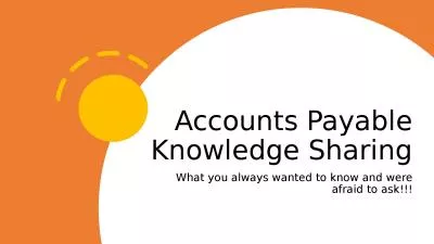 Accounts Payable Knowledge Sharing