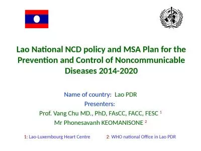 Lao  National NCD policy and MSA Plan