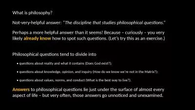 What is philosophy? Not-very-helpful answer: