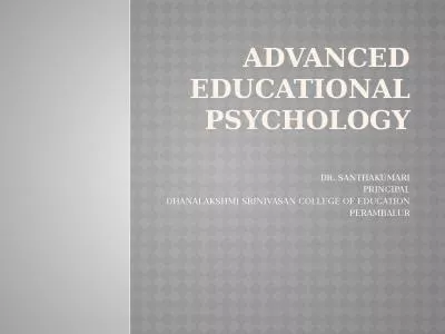 ADVANCED EDUCATIONAL PSYCHOLOGY