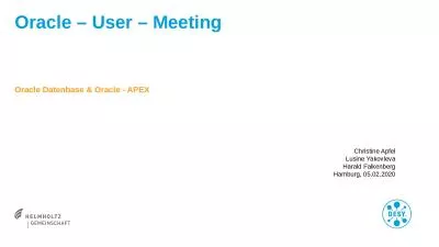 Oracle – User – Meeting