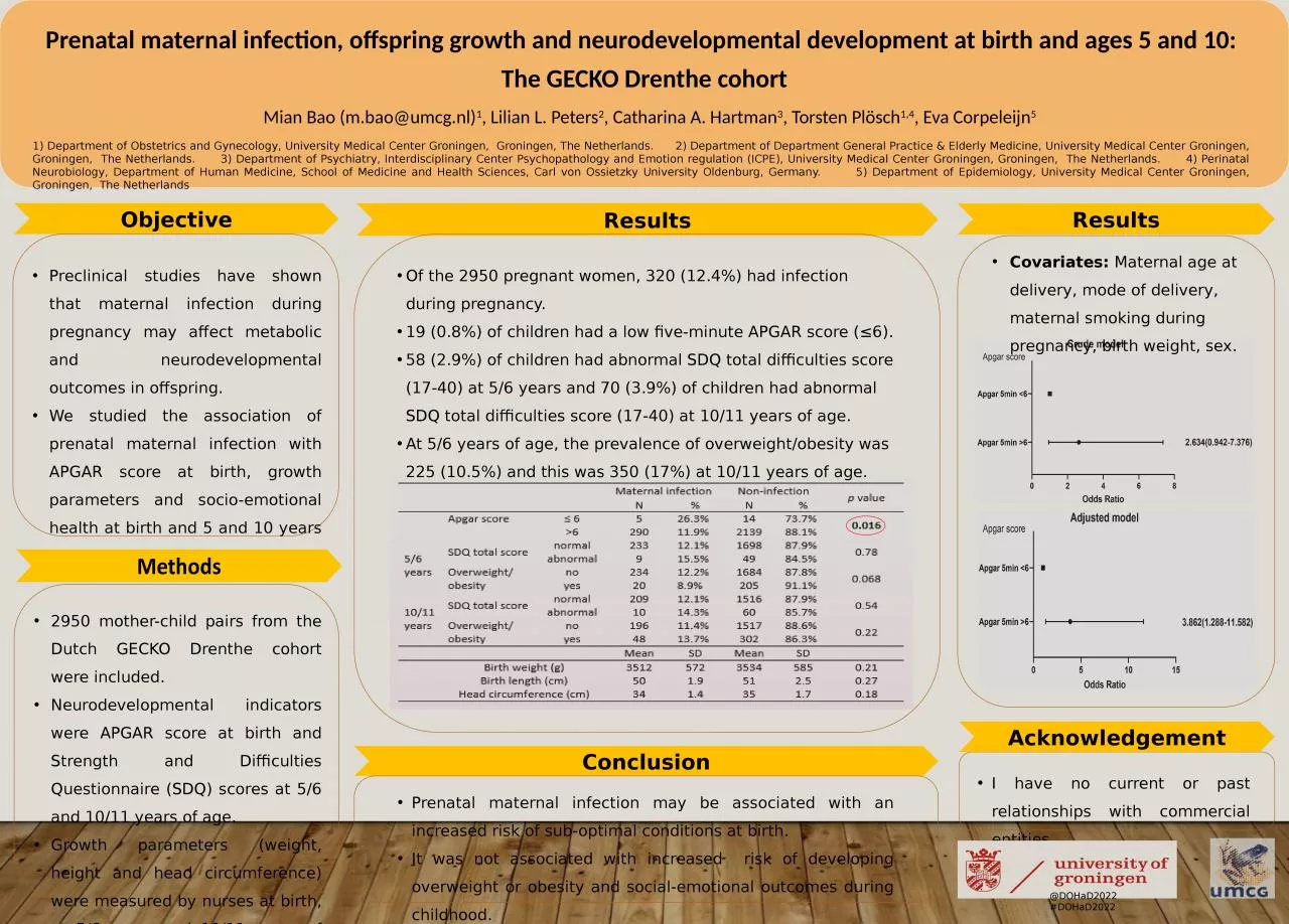 PPT-Prenatal maternal infection, offspring growth and neurodevelopmental development at birth