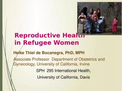 Reproductive Health in Refugee Women