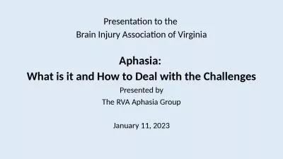 Presentation to the  Brain Injury Association of Virginia