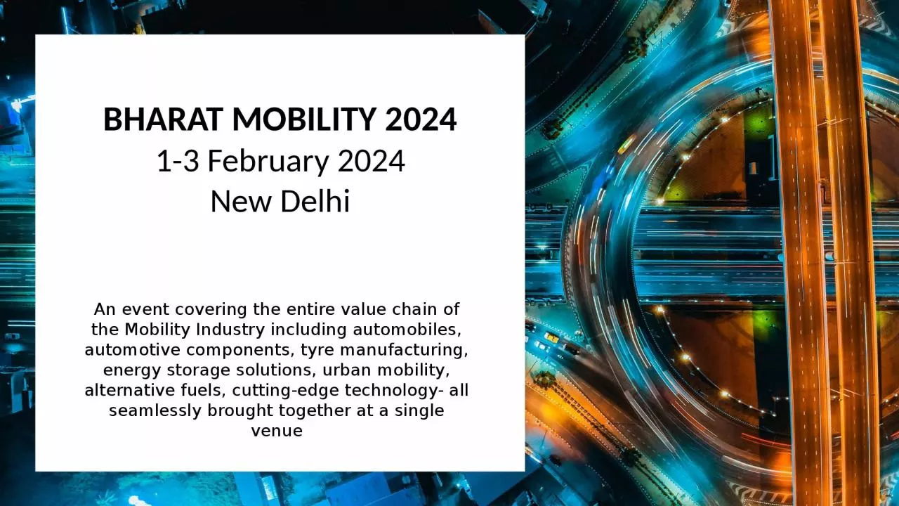 PPT-BHARAT MOBILITY 2024 1-3 February 2024