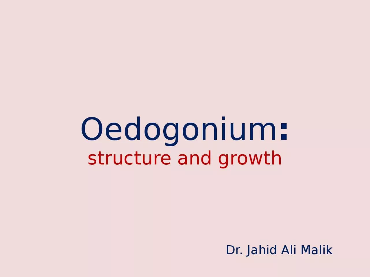 PPT-Oedogonium : structure and growth