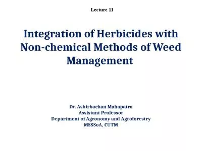 Integration  of Herbicides with Non-chemical Methods of Weed Management