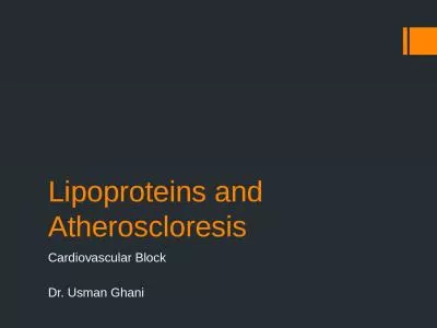 Lipoproteins and Atheroscloresis