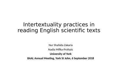 Intertextuality practices in reading English scientific texts