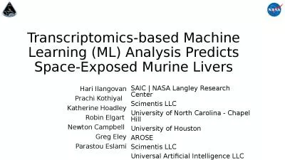 Transcriptomics-based Machine Learning (ML) Analysis Predicts Space-Exposed Murine Livers