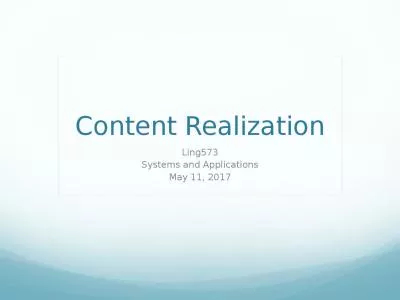 Content Realization Ling573