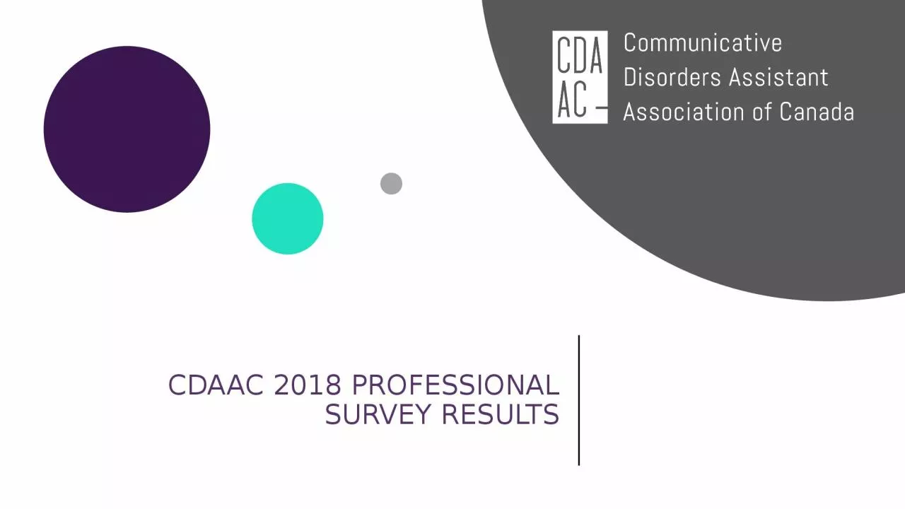 PPT-CDAAC 2018 PROFESSIONAL SURVEY RESULTS