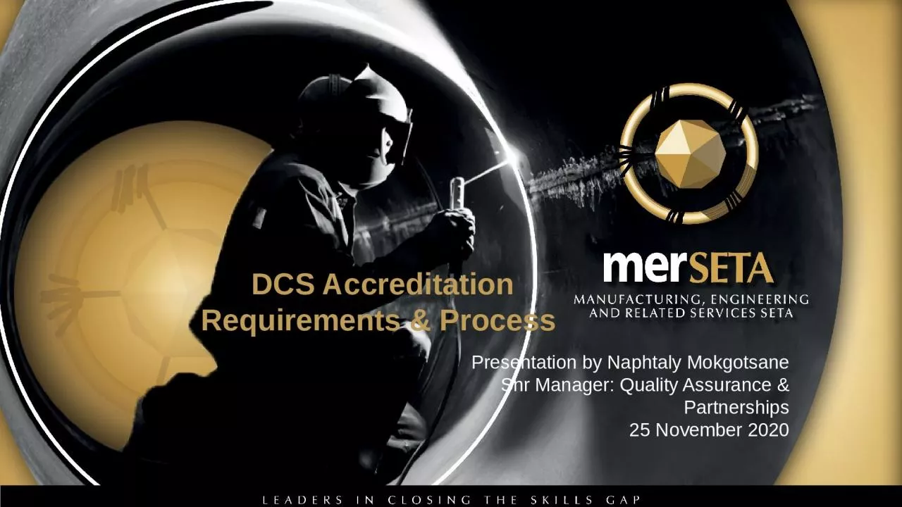 PPT-DCS Accreditation Requirements & Process