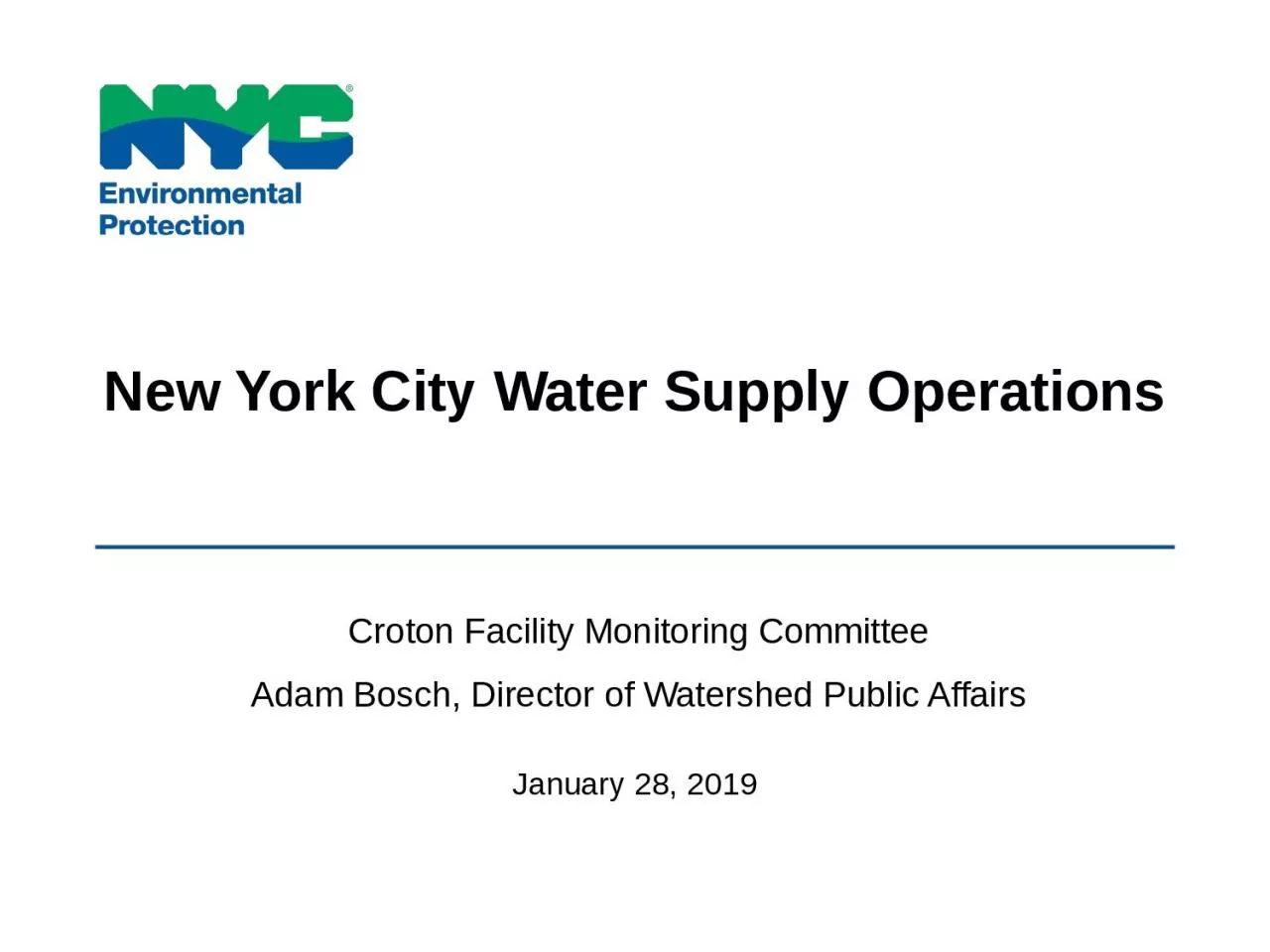 PPT-New York City Water Supply Operations