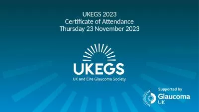 UKEGS 2023 Certificate of Attendance