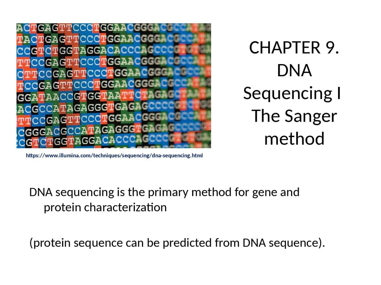 PPT-CHAPTER 9. DNA Sequencing I