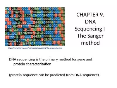 CHAPTER 9. DNA Sequencing I