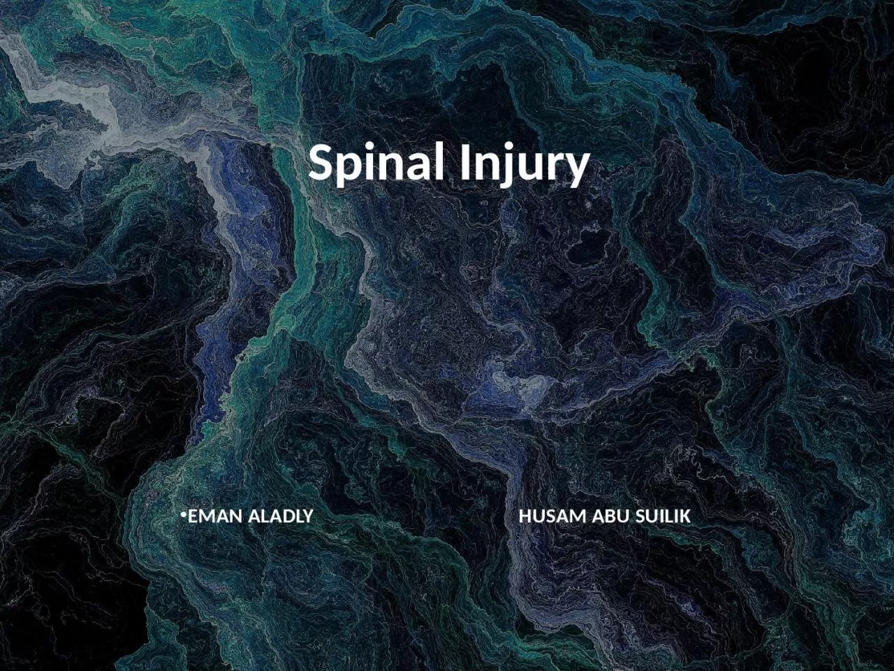 Spinal Injury    EMAN ALADLY                                           HUSAM ABU SUILIK