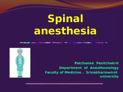 Spinal anesthesia Patchanee