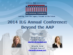 2014 ILG Annual Conference:  Beyond the AAP