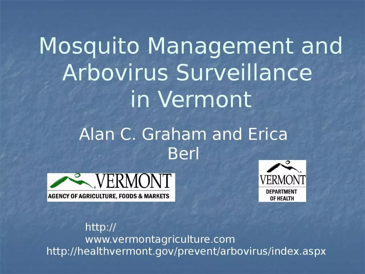 PPT-Mosquito Management and Arbovirus Surveillance