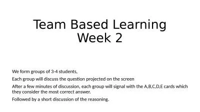 Team Based Learning Week 2