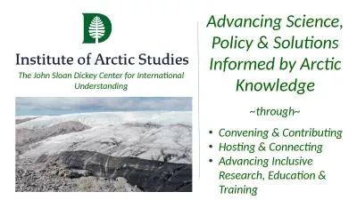 Advancing Science, Policy & Solutions Informed by Arctic Knowledge