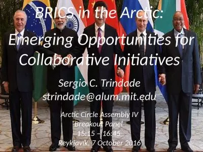 BRICS in the Arctic :   Emerging Opportunities for Collaborative