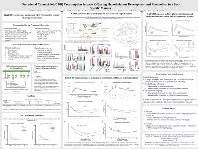 Gestational Cannabidiol (CBD) Consumption Impacts Offspring Hypothalamus Development and Metabolism