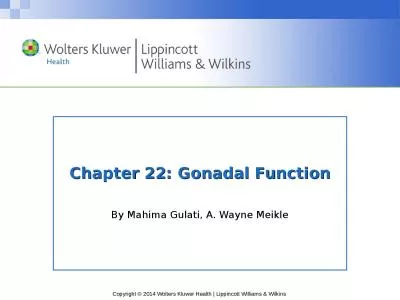 Chapter 22: Gonadal Function